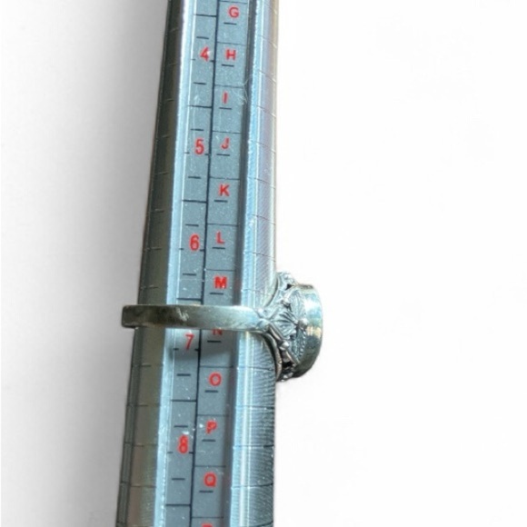 Vintage 90s 925 Silver Yin Yang Ring Size 6 3/4 Ornate  Filigree Floral Setting - Picture 4 of 7